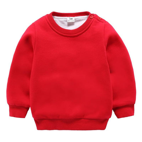 Boys And Girls With Velvet Sweatshirt Tops